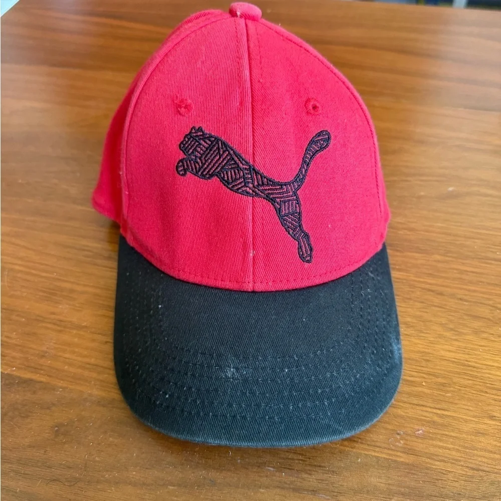 Puma Red and Black Logo Cap